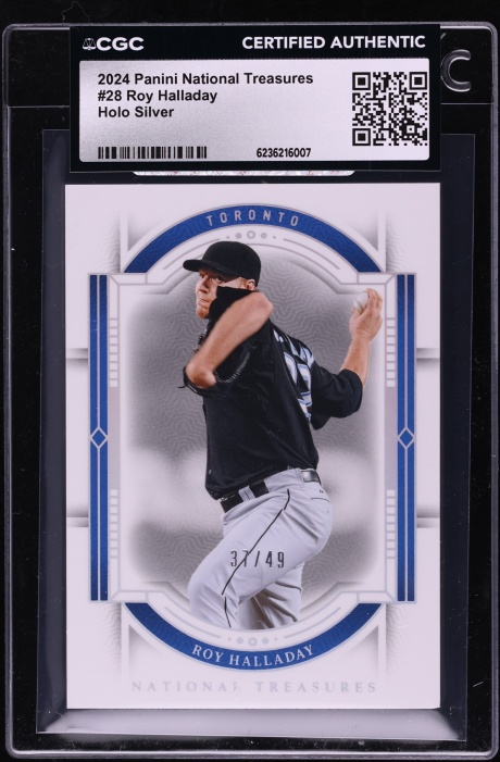 2024 National Treasures Holo Silver Roy Halladay /49 #28 CGC AUTH