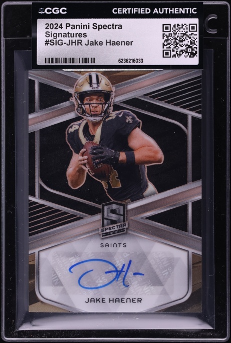 2024 Panini Spectra Signatures Jake Haener AUTO /199 #SIG-JHR CGC AUTH