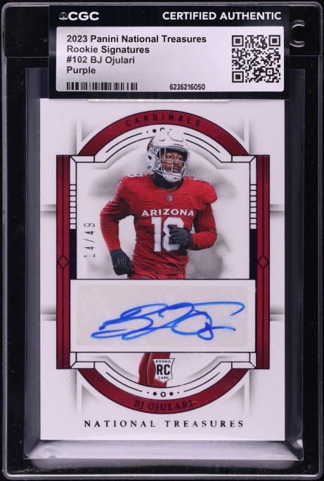 2023 National Treasures Purple BJ Ojulari ROOKIE AUTO /49 #102 CGC AUTH