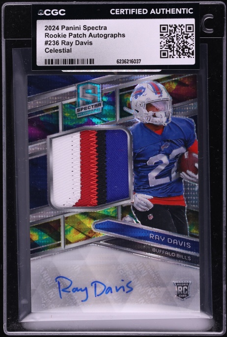 2024 Panini Spectra Celestial Ray Davis ROOKIE PATCH AUTO /75 #236 CGC AUTH