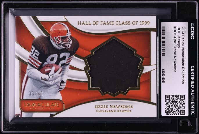 2024 Immaculate Collection HOF Jerseys Ozzie Newsome PATCH /49 #HOF-ONE CGC AUTH
