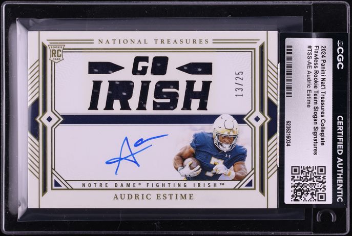 2024 National Treasures Collegiate Flawless Team Slogan Audric Estime ROOKIE AUTO /25 CGC AUTH