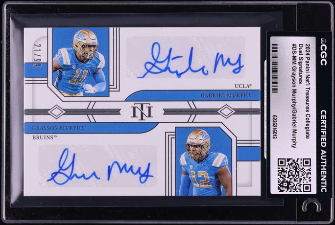 2024 National Treasures Collegiate Dual Signatures Grayson & Gabriel Murphy AUTO /99 CGC AUTH