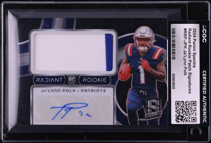 2024 Panini Spectra Radiant Ja'Lynn Polk ROOKIE PATCH AUTO /99 CGC AUTH