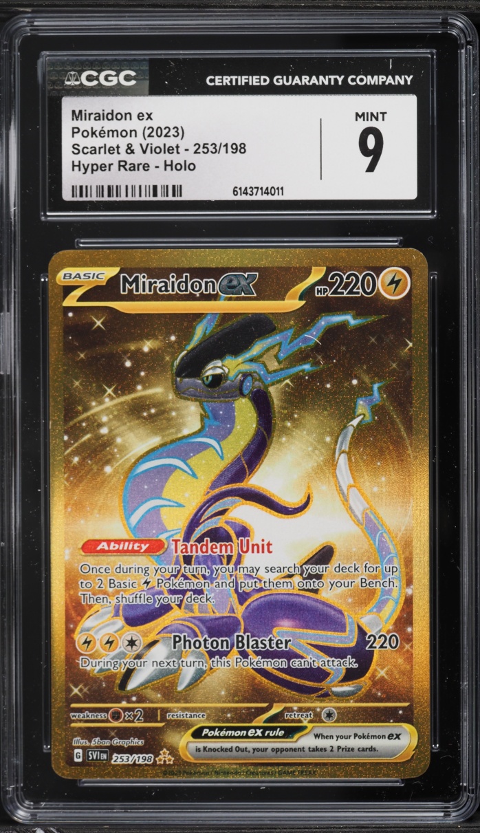 2023 Pokemon Scarlet & Violet Gold Rare Miraidon ex #253 CGC 9 MINT