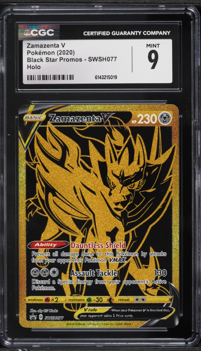 2020 Pokemon Sword & Shield Black Star Promo Zamazenta V #SWSH077 CGC 9 MINT