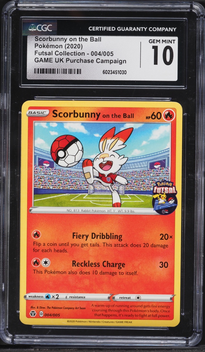 2020 Pokemon Sword & Shield Futsal Collection Game UK Purchase Scorbunny On The Ball #4 CGC 10