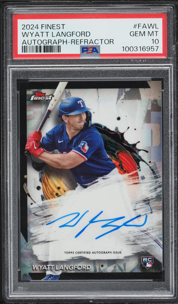 2024 Finest Refractor Wyatt Langford ROOKIE AUTO #FA-WL PSA 10 GEM MINT