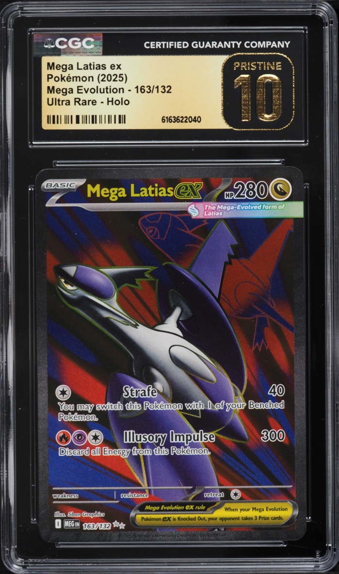 2025 Pokemon Mega Evolution Full Art Mega Latias Ex #163 CGC 10 PRISTINE