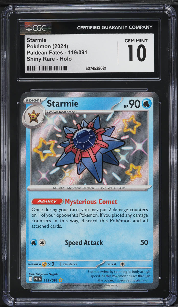 2024 Pokemon SV Paldean Fates Holo Shiny Starmie #119 CGC 10 GEM MINT