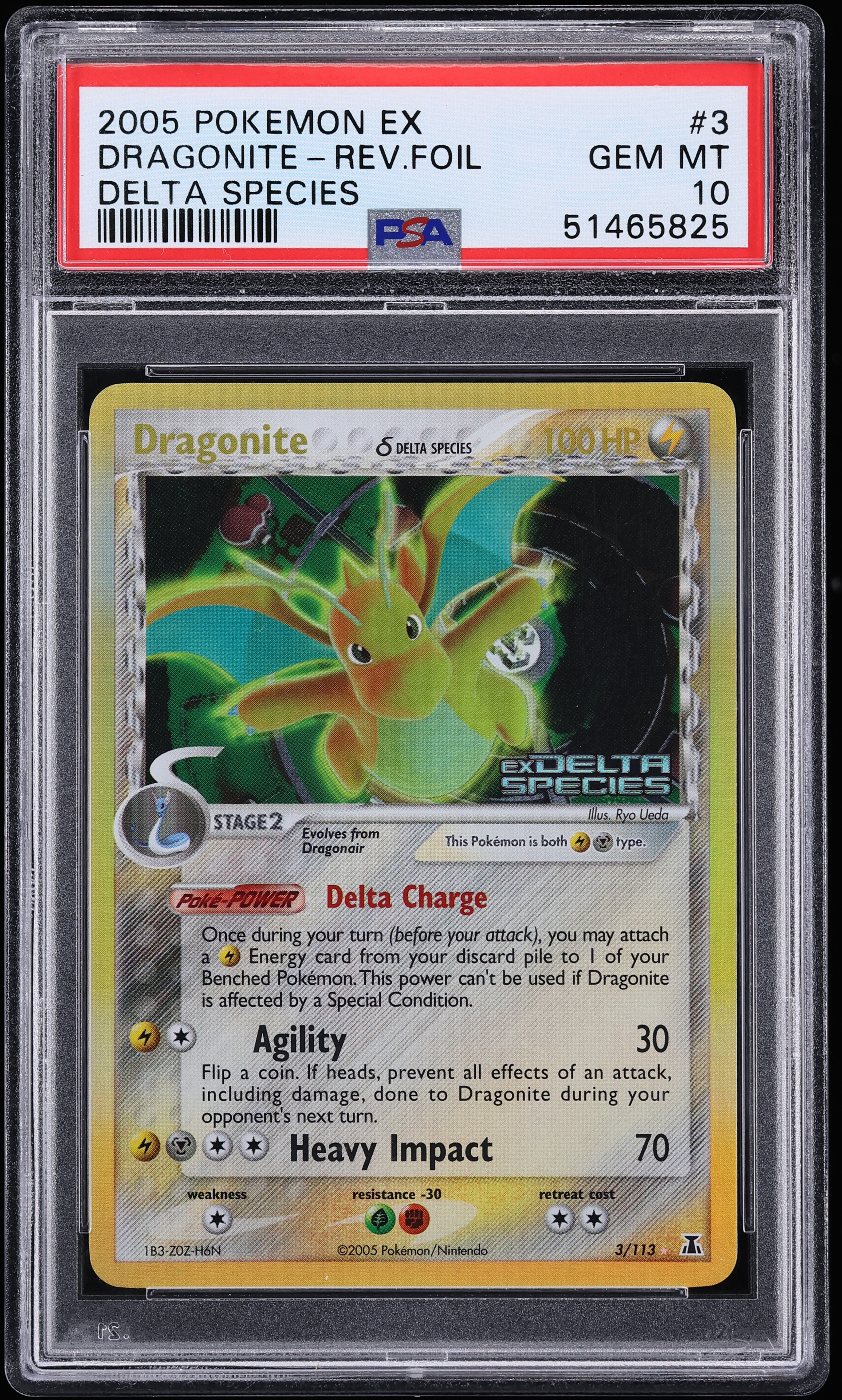 2005 Pokemon EX Delta Species Reverse Holo Dragonite #3 PSA 10 GEM MINT