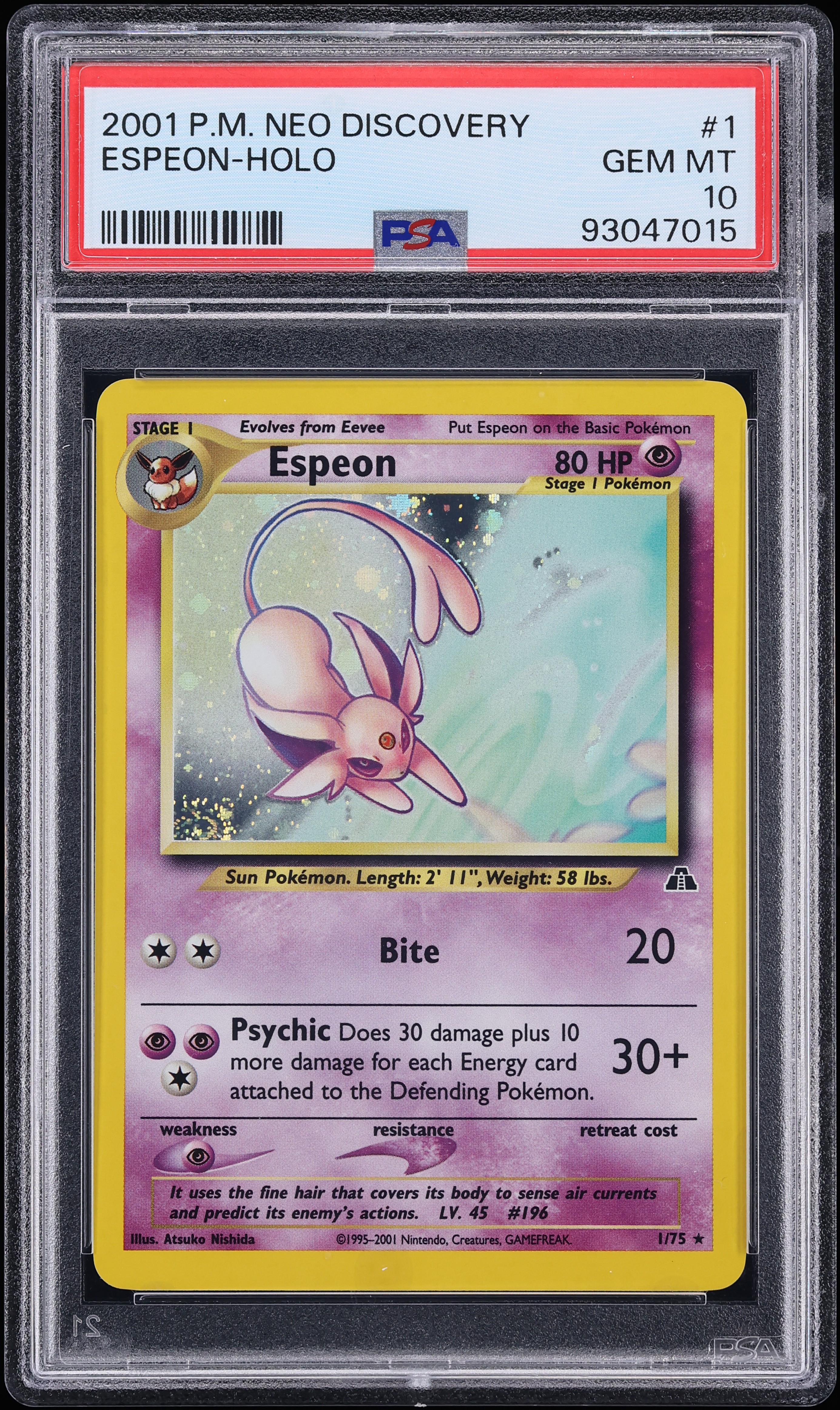 2001 Pokemon Neo Discovery Holo Espeon #1 PSA 10 GEM MINT