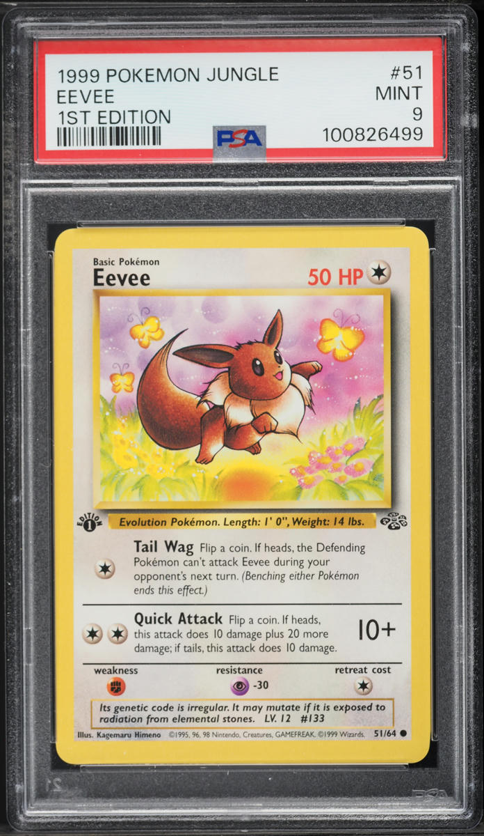 1999 Pokemon Jungle 1st Edition Eevee #51 PSA 9 MINT