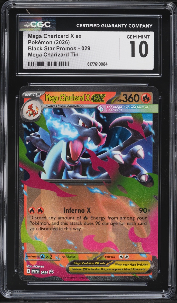 2026 Pokemon Mega Evolution Promo Tin Mega Charizard X Ex #29 CGC 10 Gem Mint