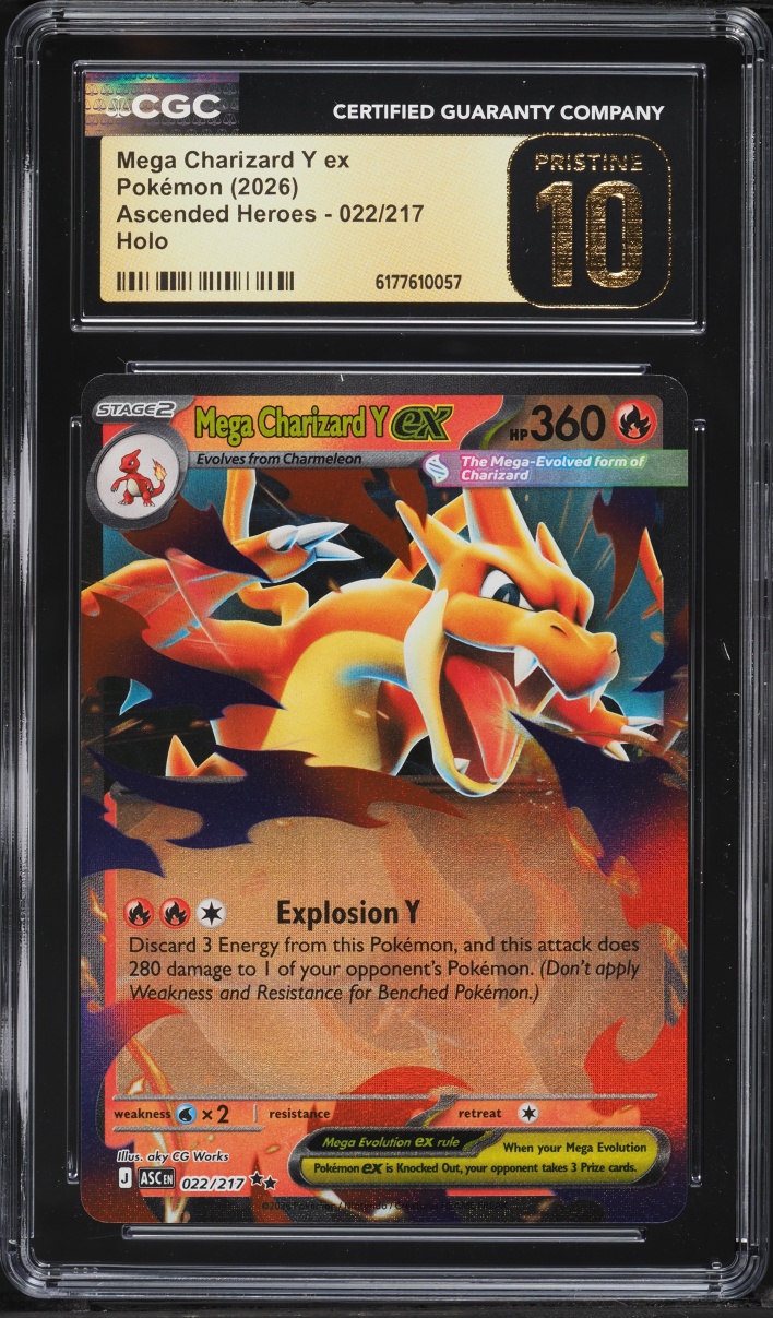 2026 Pokemon Mega Evolution Ascended Heroes Holo Mega Charizard Y Ex #22 CGC 10 Pristine