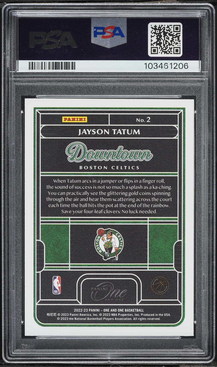 2022 Panini One And One Downtown Jayson Tatum #2 PSA 9 MINT