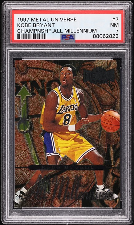 PSA鑑定済 1997 KOBE BRYANT L UNIVERSE 1997 Metal Universe Championship Hardware Kobe Bryant #7 PSA 9