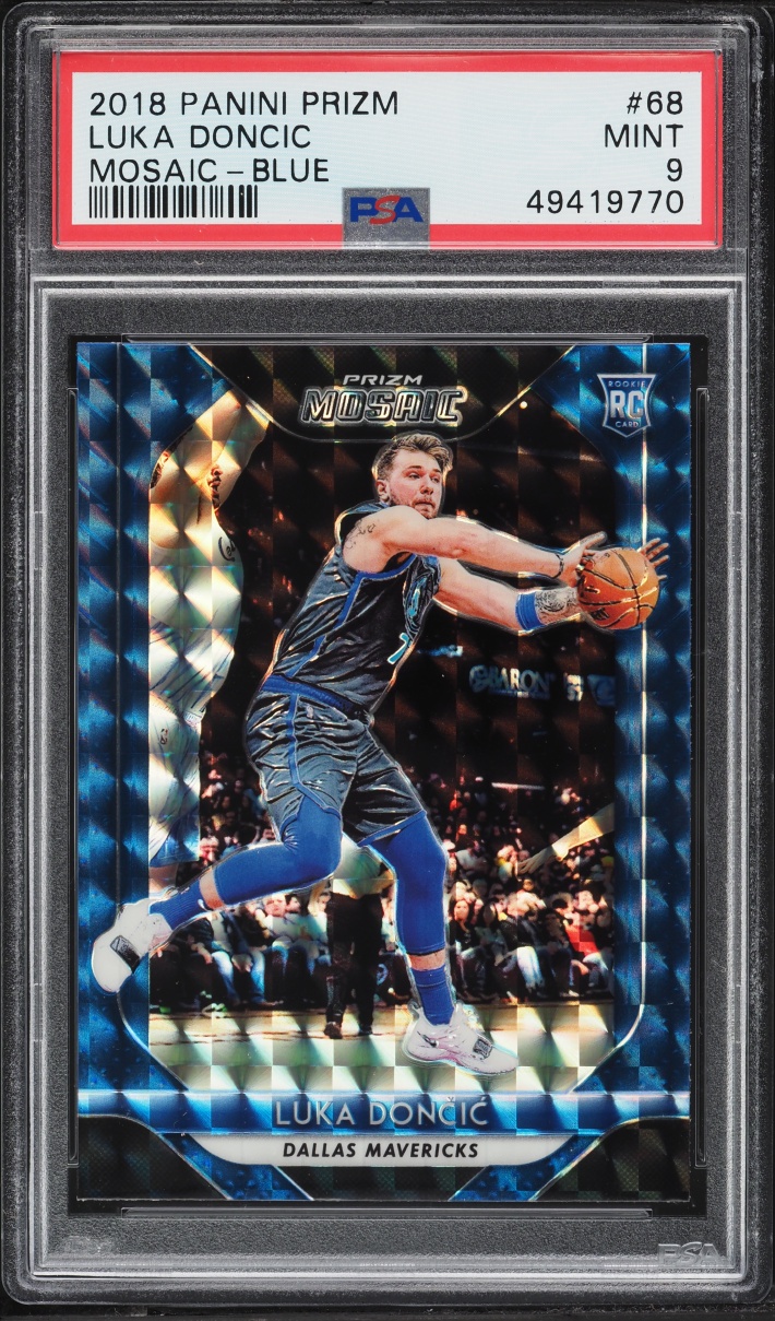 2018 Panini Prizm Mosaic Blue Luka Doncic ROOKIE #68 PSA 9 MINT