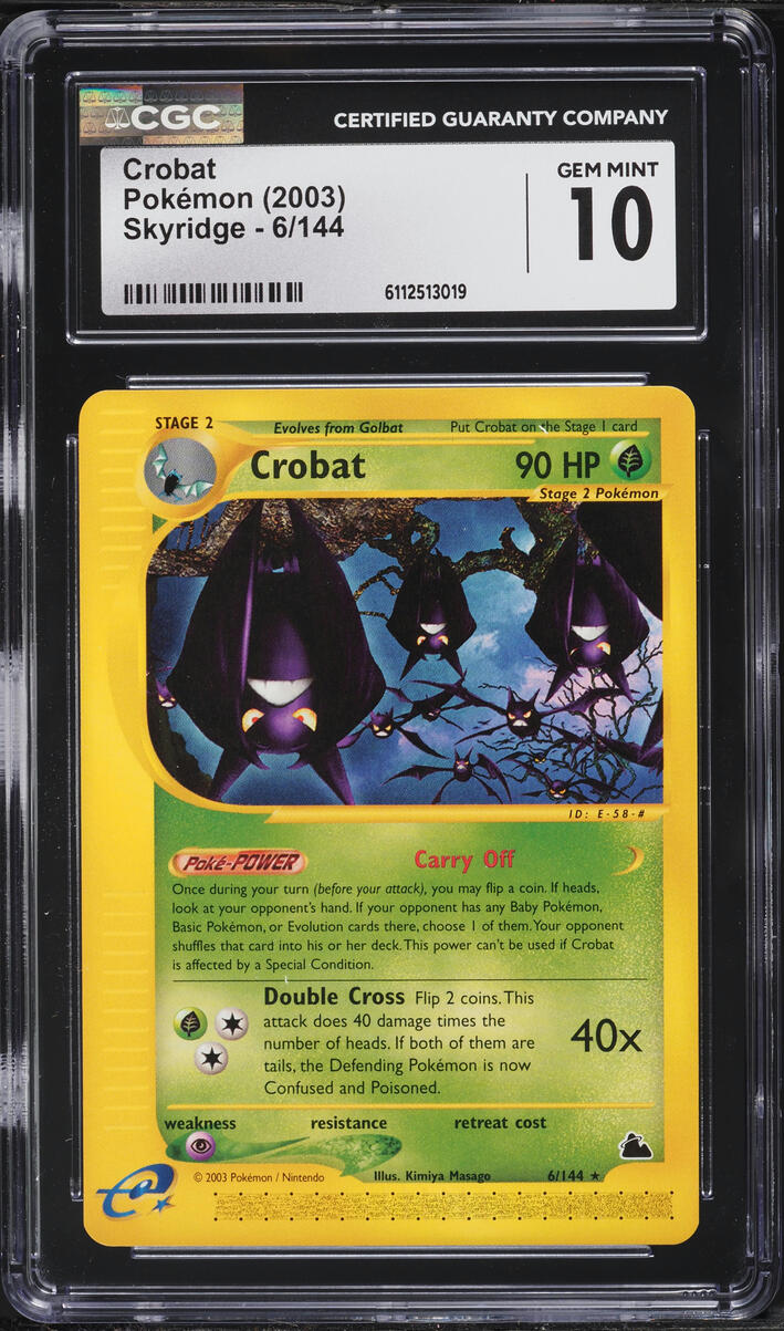 2003 Pokemon Skyridge Crobat #6 CGC 10 GEM MINT