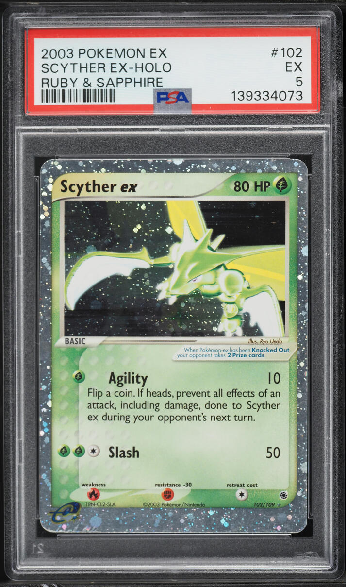 2003 Pokemon EX Ruby & Sapphire Holo Scyther ex #102 PSA 5 EX