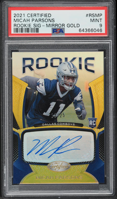 2021 Panini Mosaic Reactive Orange Micah Parsons ROOKIE #362 PSA 9