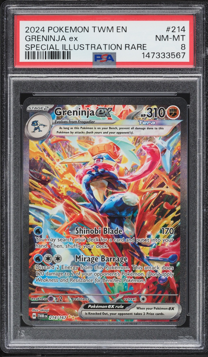 2024 Pokemon Scarlet & Violet Twilight Masquerade SIR Greninja Ex #214 PSA 8 NM-MT