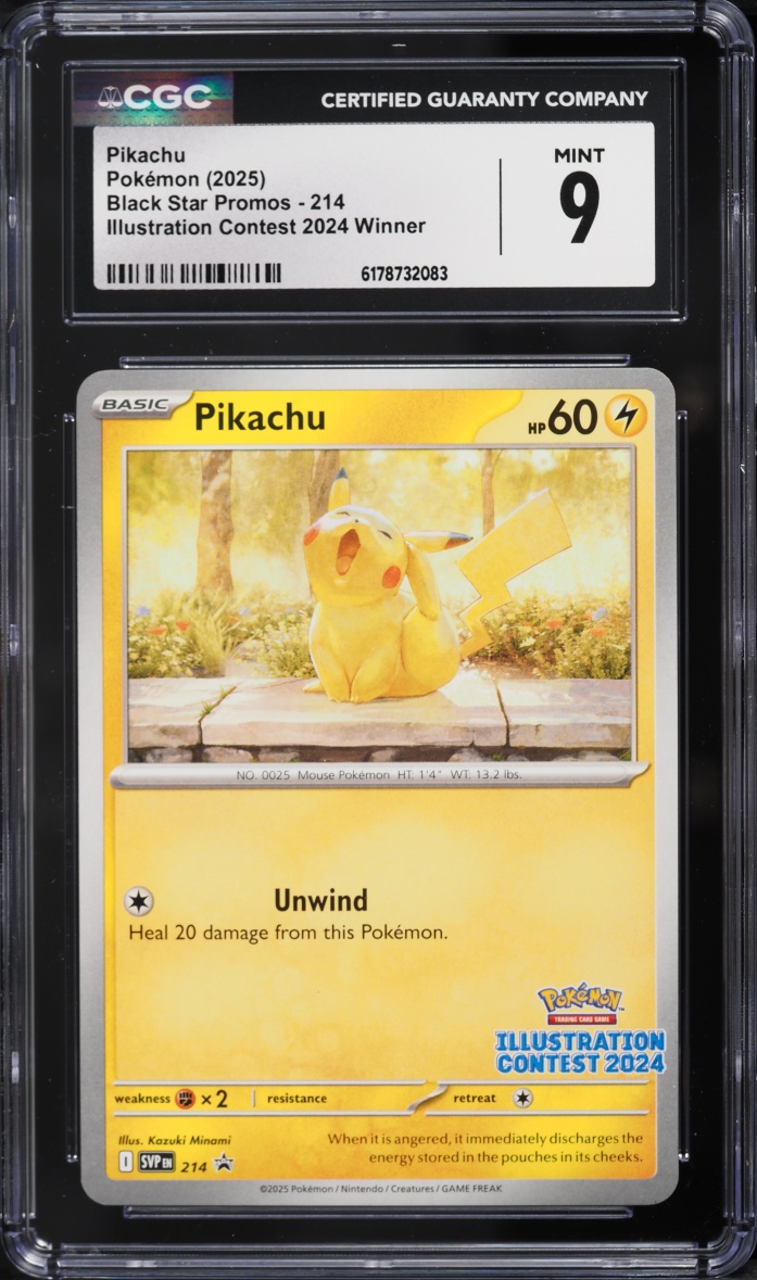 2025 Pokemon Scarlet & Violet Promo Illustration Contest '24 Winner Pikachu #214 CGC 9 MINT