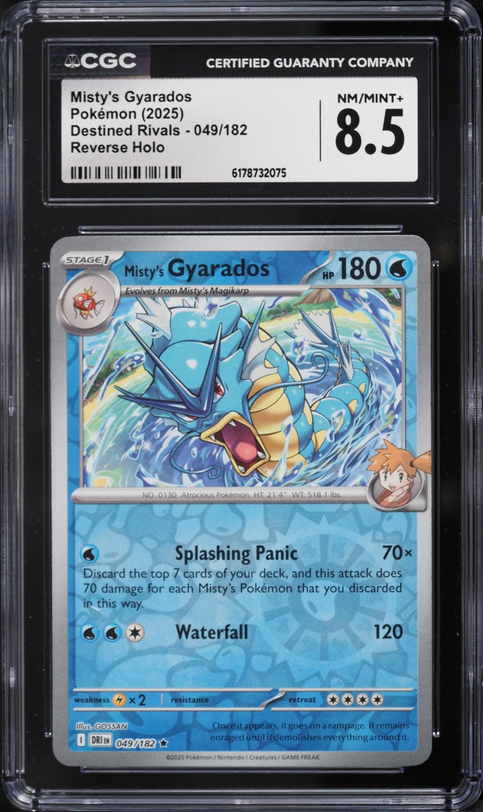 2025 Pokemon Scarlet & Violet Destined Rivals Reverse Holo Misty's Gyarados #49 CGC 8.5 NM-MT+