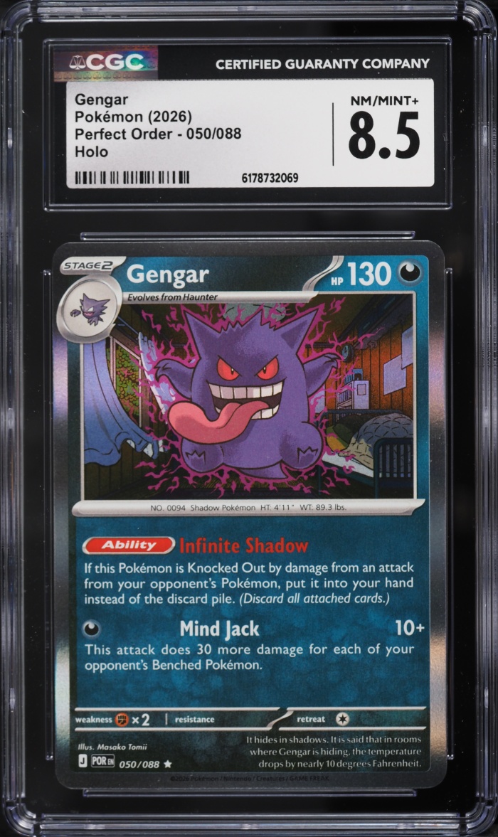 2026 Pokemon Mega Evolution Perfect Order Holo Gengar #50 CGC 8.5 NM-MT+