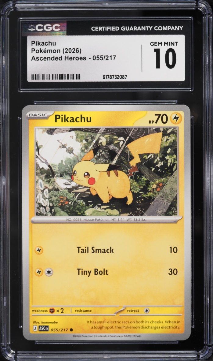 2026 Pokemon Mega Evolution Ascended Heroes Pikachu #55 CGC 10 GEM MINT