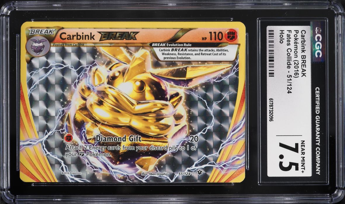 2016 Pokemon XY Fates Collide Alt Art Carbink BREAK #51 CGC 7.5 NRMT+