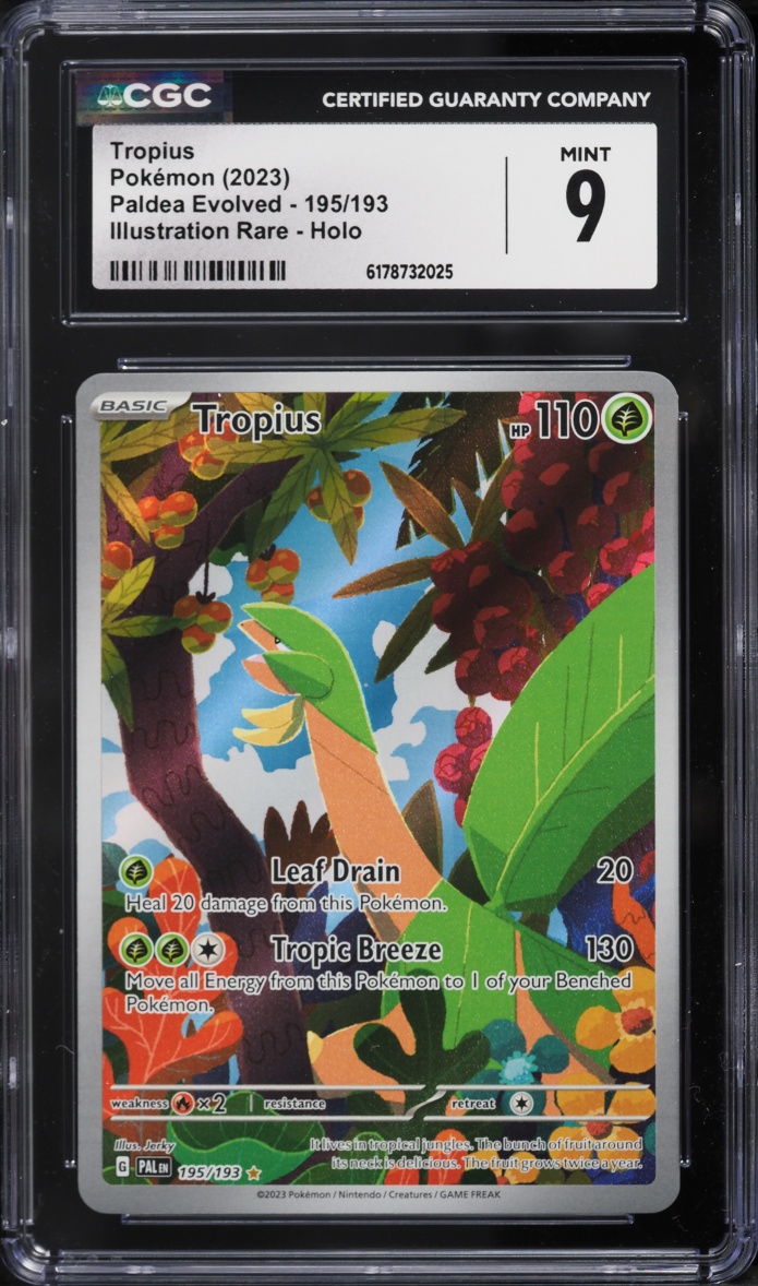 2023 Pokemon Scarlet & Violet Paldea Evolved IR Tropius #195 CGC 9 MINT