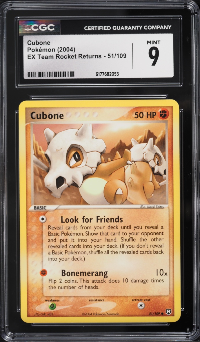 2004 Pokemon EX Team Rocket Returns Cubone #51 CGC 9 MINT