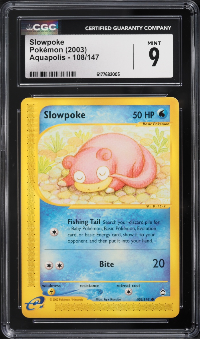 2003 Pokemon Aquapolis Slowpoke #108 CGC 9 MINT