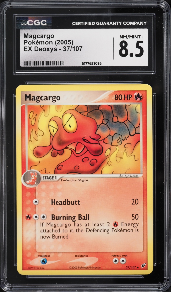 2005 Pokemon EX Deoxys Magcargo #37 CGC 8.5 NM-MT+