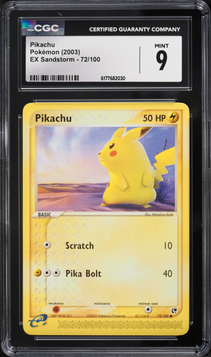 2003 Pokemon EX Sandstorm Pikachu #72 CGC 9 MINT