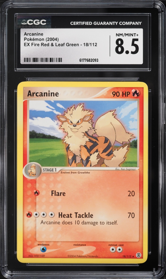 2004 Pokemon EX Fire Red & Leaf Green Arcanine #18 CGC 8.5 NM-MT+