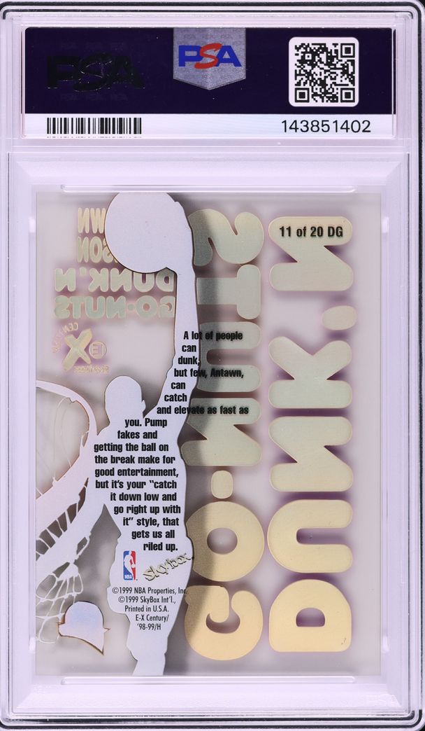 1998 Skybox E-X Century Dunk 'N Go-Nuts Antawn Jamison ROOKIE #11DG PSA 10 GEM MINT
