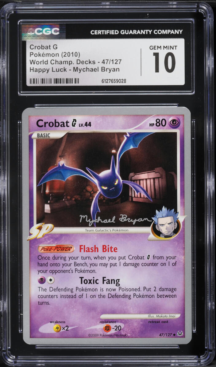 2010 Pokemon Platinum World Championships Happy Luck Mychael Bryan Crobat G #47 CGC 10 GEM MINT