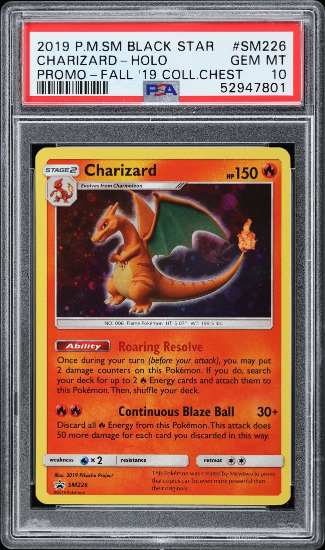 2019 Pokemon Sun & Moon Promo Fall Collector Chest Holo Charizard #SM226 PSA 10 GEM MINT