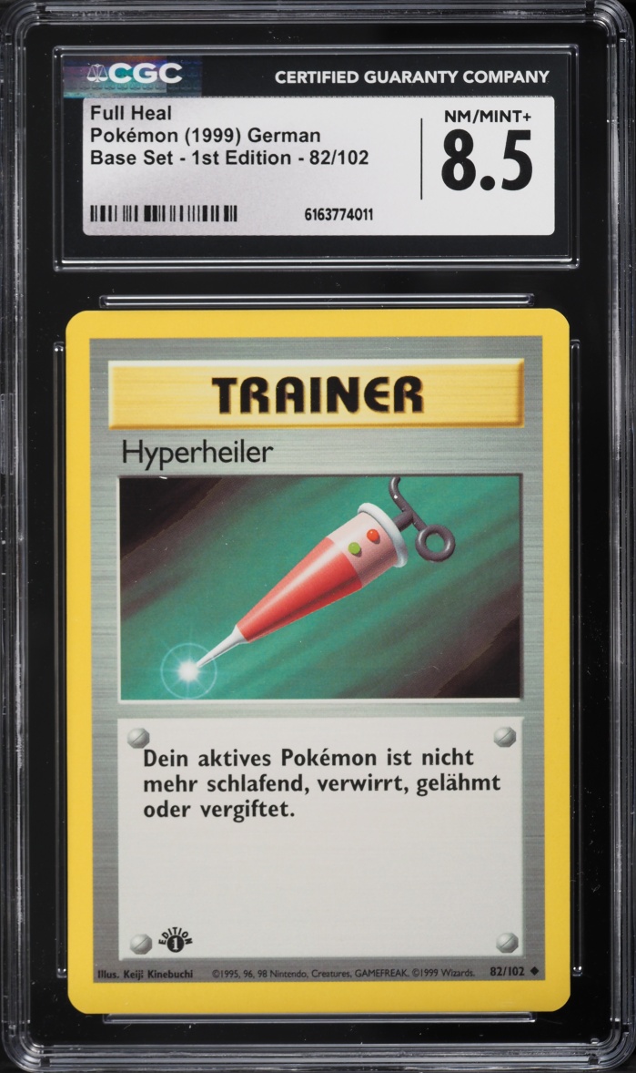 1999 Pokemon German Base Set 1st Edition Full Heal #82 CGC 8.5 NM-MT+
