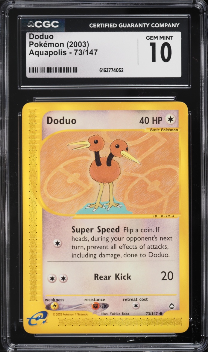 2003 Pokemon Aquapolis Doduo #73 CGC 10 GEM MINT