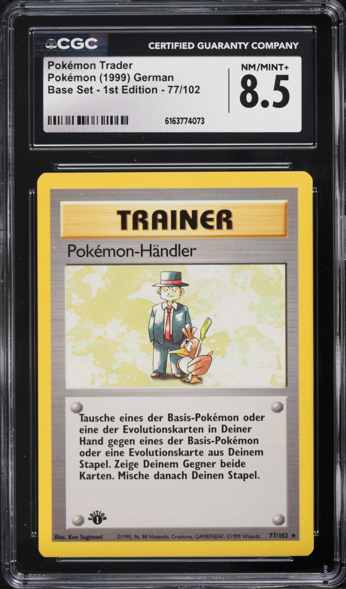 1999 Pokemon German Base Set 1st Edition Pokemon Trader #77 CGC 8.5 NM-MT+