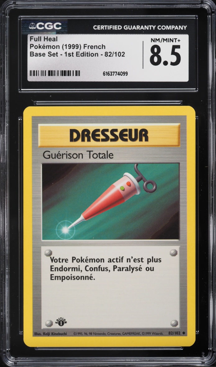 1999 Pokemon French Base Set 1st Edition Full Heal #82 CGC 8.5 NM-MT+