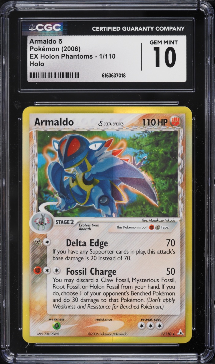 2006 Pokemon EX Holon Phantoms Holo Armaldo #1 CGC 10 GEM MINT