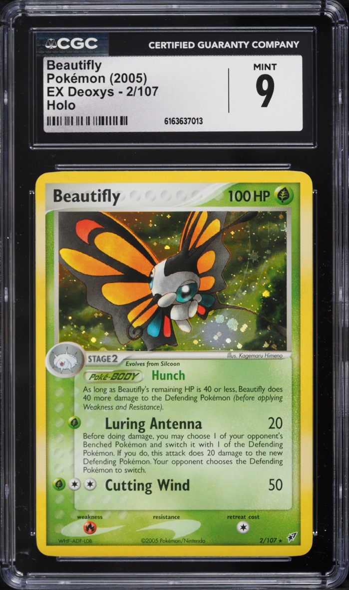 2005 Pokemon EX Deoxys Holo Beautifly #2 CGC 9 MINT