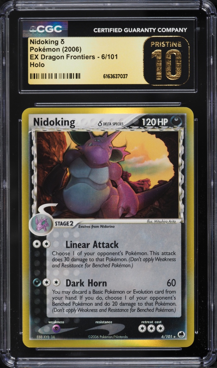2006 Pokemon EX Dragon Frontiers Holo Nidoking #6 CGC 10 PRISTINE