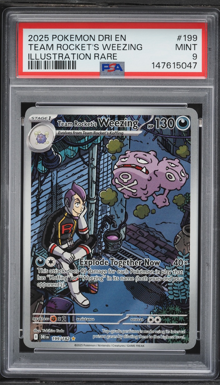 2025 Pokemon Scarlet & Violet Destined Rivals IR Team Rocket's Weezing #199 PSA 9 MINT