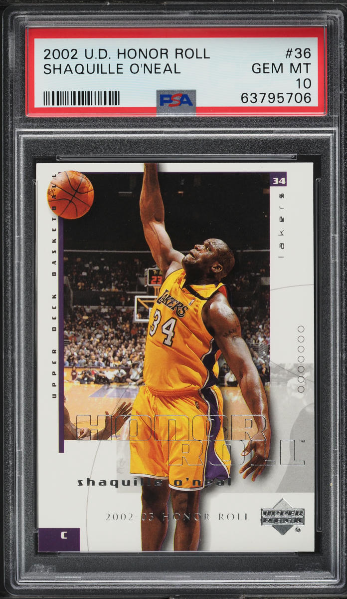 2002 Upper Deck Honor Roll Shaquille O'Neal #36 PSA 10 GEM MINT