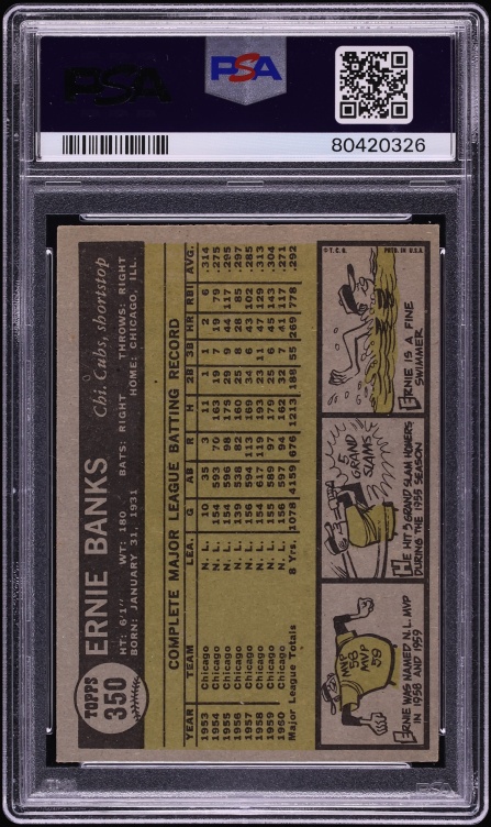1961 Topps Ernie Banks #350 PSA 4 VGEX